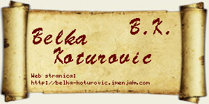 Belka Koturović vizit kartica